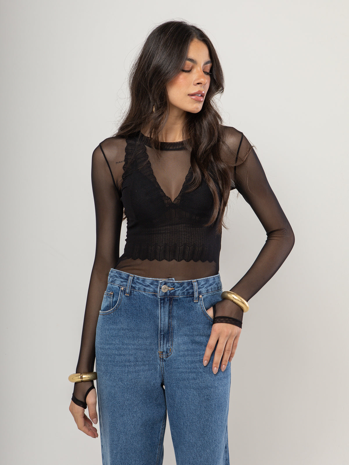 Blusa Tule Jade